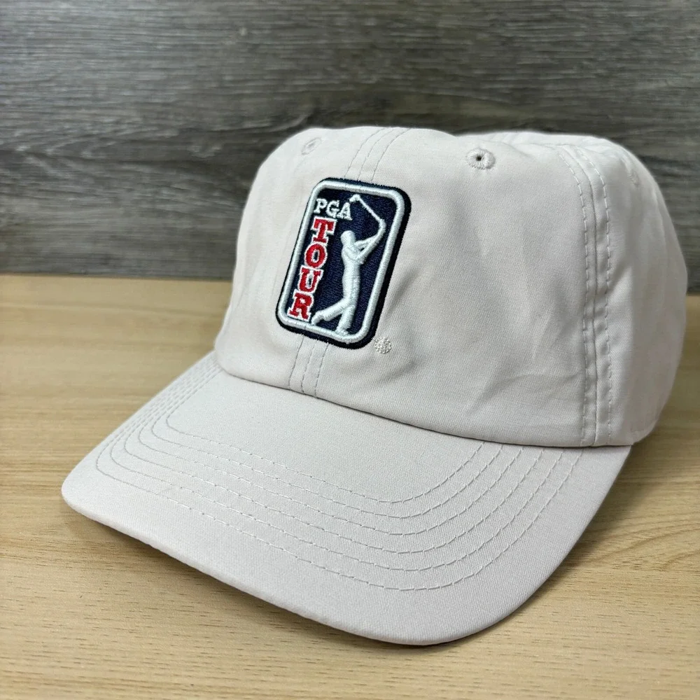 PGA Hat Cap Strap Back Brown Tan‎ Professional Golf Golfing Performance